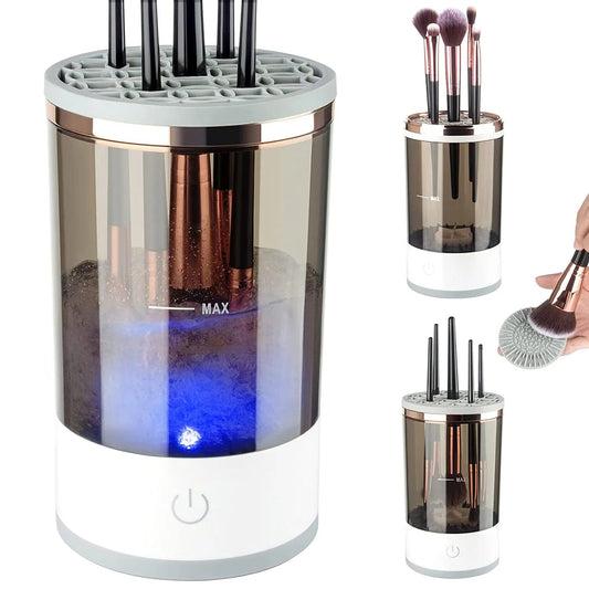 Electric Makeup Brush Cleaner Automatic Cosmetics Brush Cleaner for All Size Brushes Set USB Charging Cleaning Makeup Brushes